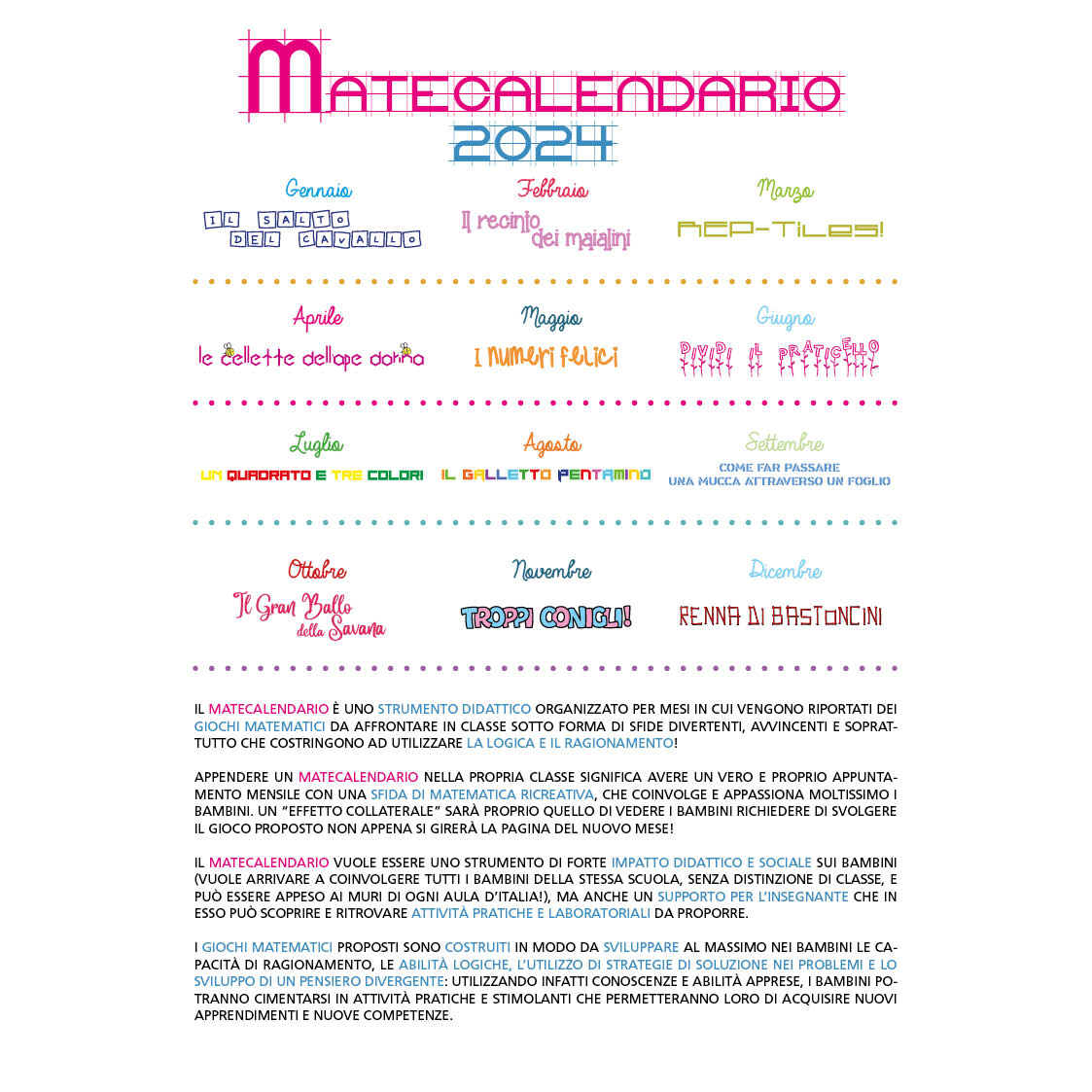 PACK 1+1: Guida didattica DODICI-24 + UN MATECALENDARIO 2024 - immagine 12