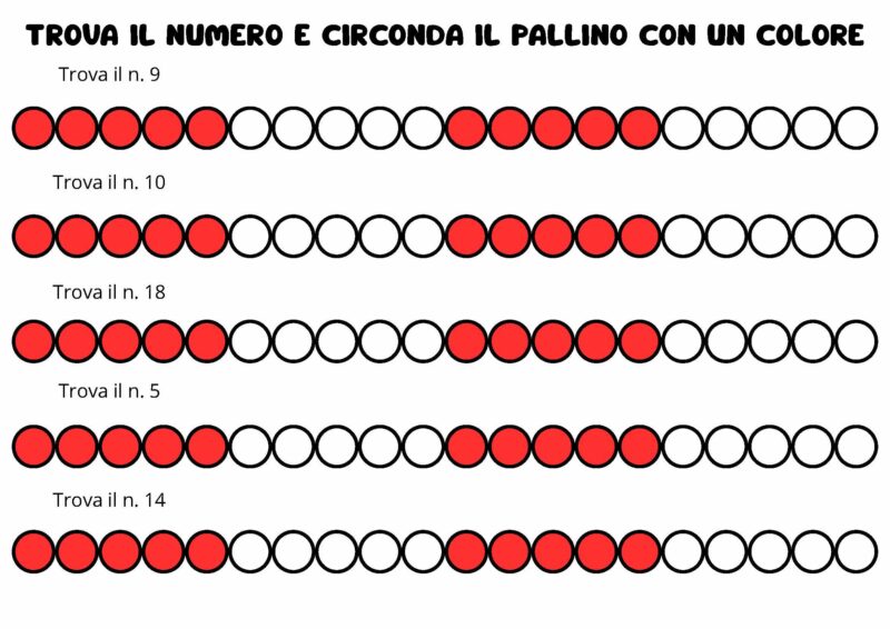 Attività con la collana con 20 perline